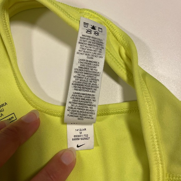 Nike Women's Neon Yellow Sports Bra - Picture 5 of 5